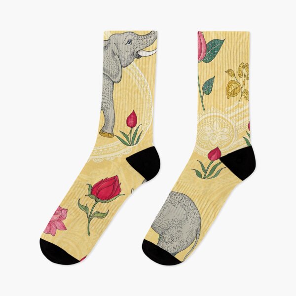 Item preview, Elephants with raised trunks surrounded by lotus flowers . designed and sold by Lucky 777.