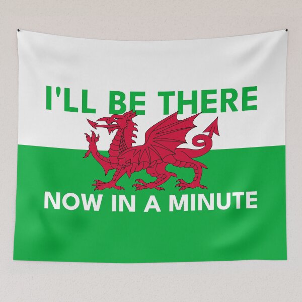 Item preview, Welsh Dragon Flag - Be There Now In A Minute designed and sold by Designs by Jesabee.