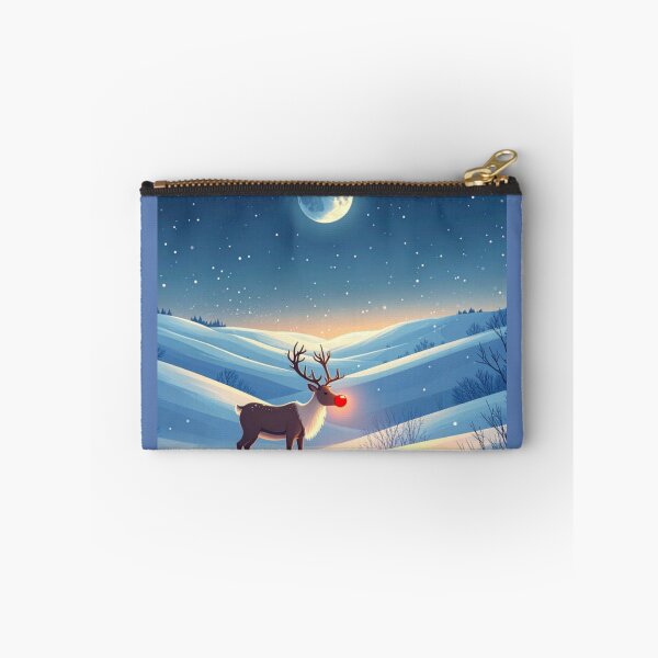 Artikelvorschau, Rudolph unter dem mondhellen, verschneiten Weihnachtsabend entworfen und verkauft von PEACELOVERSART.