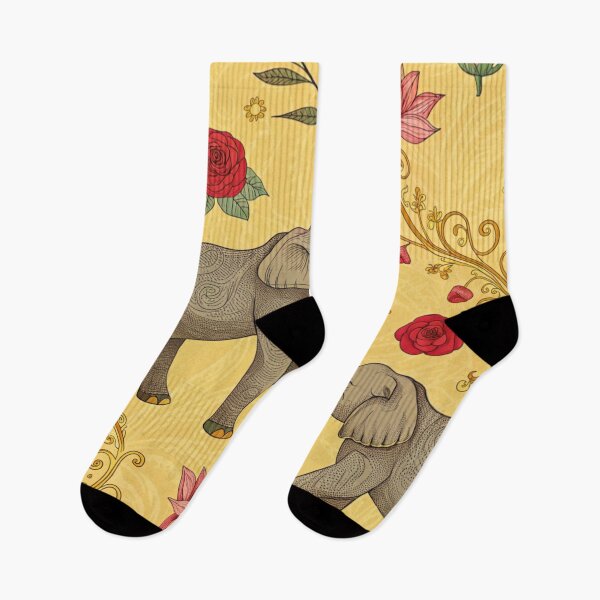 Item preview, Elephants with raised trunks surrounded by lotus flowers . designed and sold by Lucky 777.