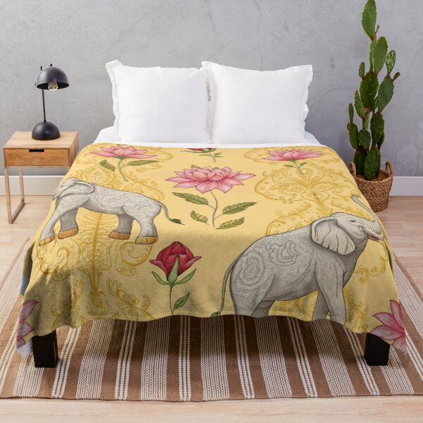 Item preview, Elephants with raised trunks surrounded by lotus flowers . designed and sold by Lucky 777.