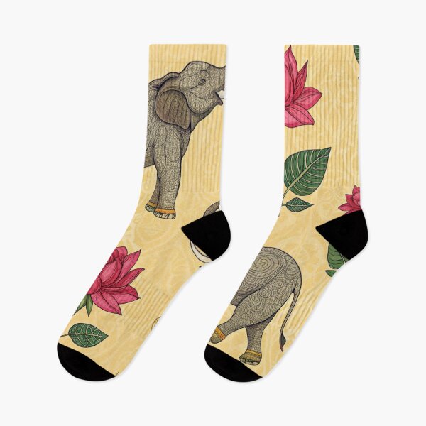 Item preview, Elephants with raised trunks surrounded by lotus flowers . designed and sold by Lucky 777.