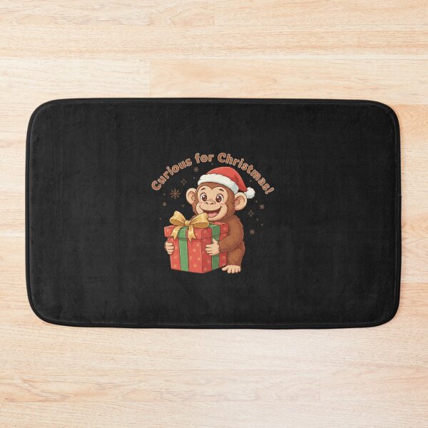Item preview, Cute Christmas Monkey with Gift – Holiday Kids Design designed and sold by CuteOasis.