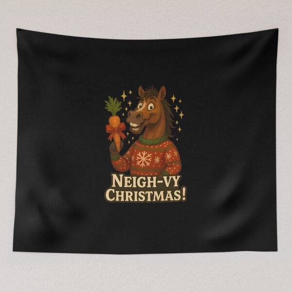 Item preview, Neigh-vy Christmas – Funny Equine Vet Holiday Pun designed and sold by Bettybee00.