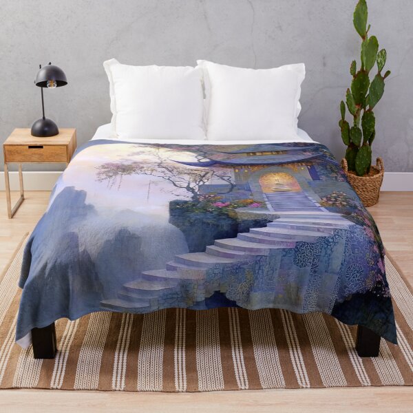 Item preview, Moonrise at the Temple of Still Waters designed and sold by bloorose.