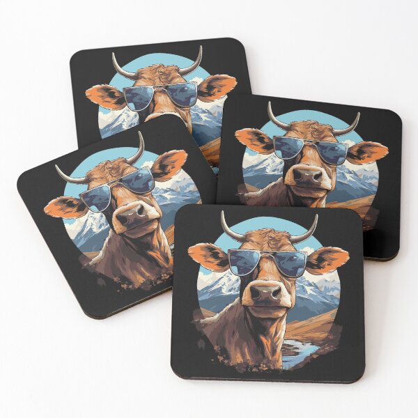 Item preview, Cool Alpine cow with sunglasses – Fun animal design designed and sold by drizzd.