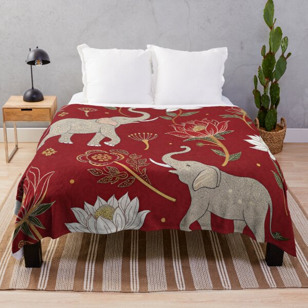 Item preview,  Elephants with raised trunks surrounded by lotus flowers . designed and sold by Lucky 777.
