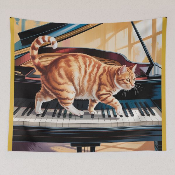 Item preview, ginger cat musician, designed and sold by Lilashakti ⭐️ ⭐️ ⭐️ ⭐️ ⭐️.