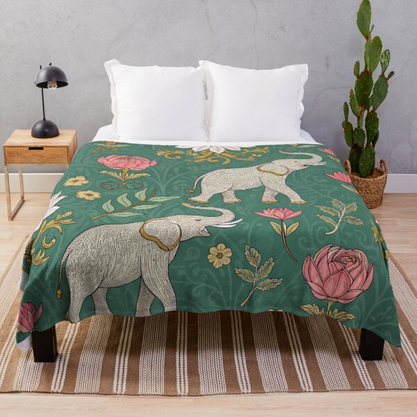 Item preview, Elephants with raised trunks surrounded by lotus flowers . designed and sold by Lucky 777.