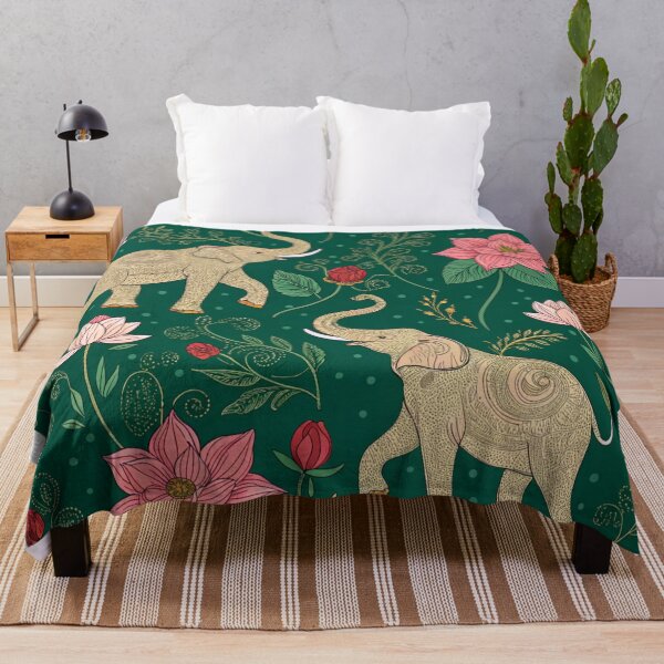 Item preview, Elephants with raised trunks surrounded by lotus flowers . designed and sold by Lucky 777.