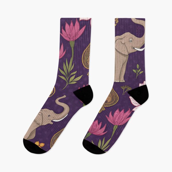 Item preview, Elephants with raised trunks surrounded by lotus flowers . designed and sold by Lucky 777.