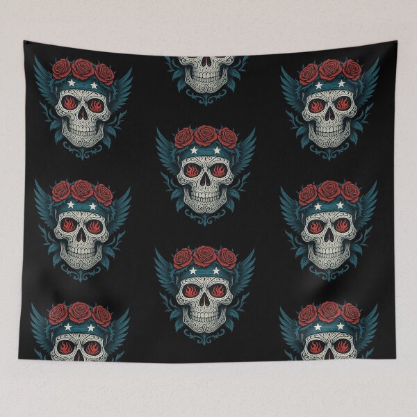 Item preview, Rebel Skull with Roses & Stars designed and sold by LaNadaYFundante.