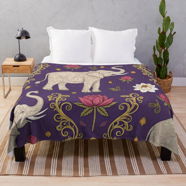 Item preview, Elephants with raised trunks surrounded by lotus flowers . designed and sold by Lucky 777.