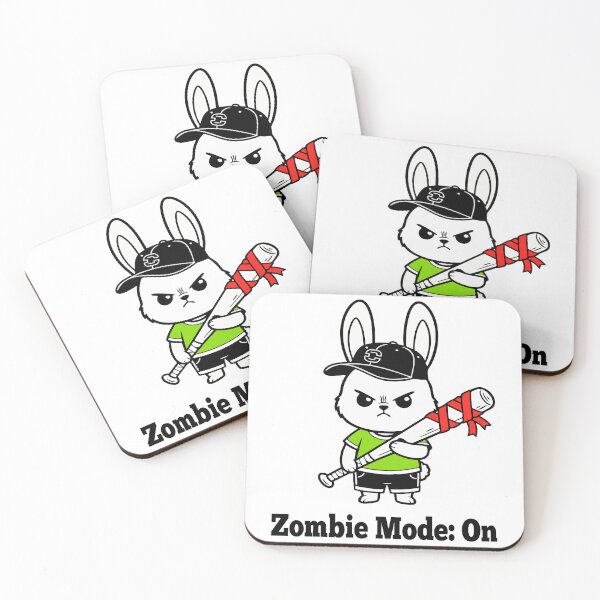 Item preview, Zombie Mode On – Cute Angry Bunny with Bat designed and sold by threeABinks.