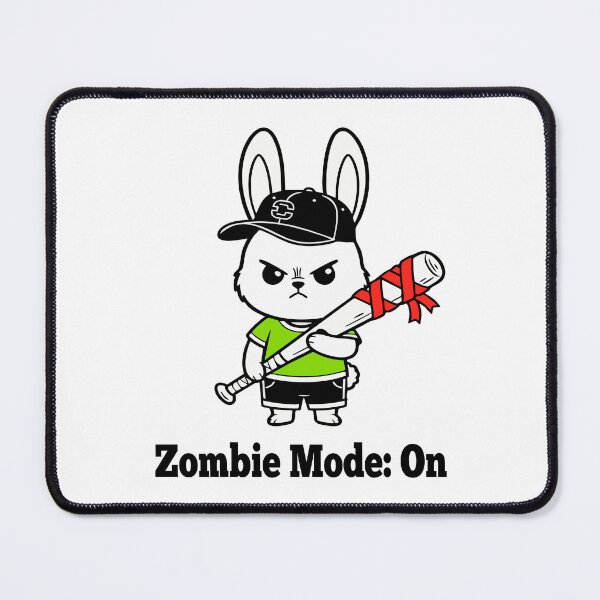 Item preview, Zombie Mode On – Cute Angry Bunny with Bat designed and sold by threeABinks.