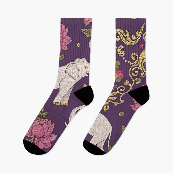 Item preview, Elephants with raised trunks surrounded by lotus flowers . designed and sold by Lucky 777.