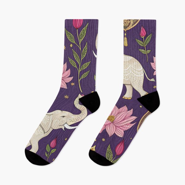 Item preview, Elephants with raised trunks surrounded by lotus flowers . designed and sold by Lucky 777.