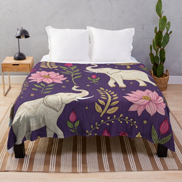Item preview, Elephants with raised trunks surrounded by lotus flowers . designed and sold by Lucky 777.