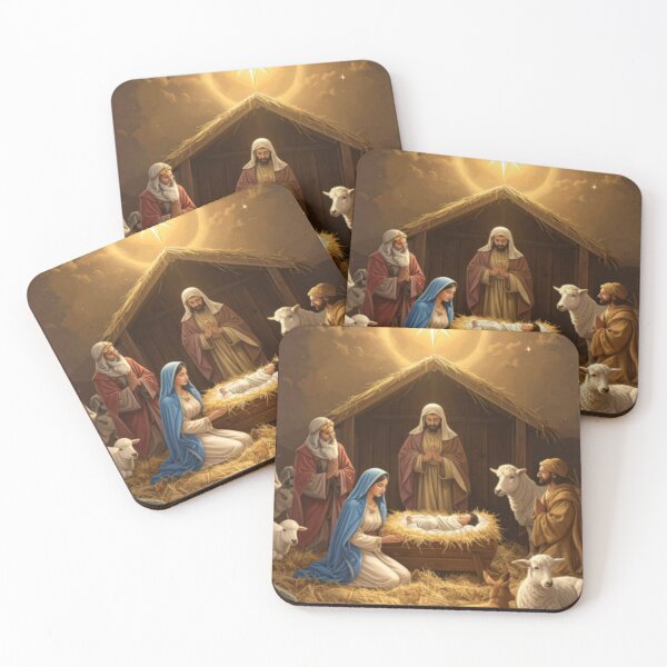 Item preview, Traditional Nativity Scene Under the Star of Bethlehem designed and sold by PEACELOVERSART.