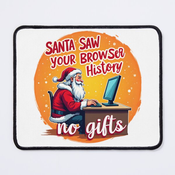 Item preview, Santa Claus browsing the internet on a computer designed and sold by BDLdesigns.