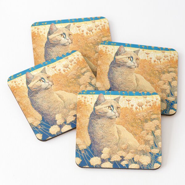 Item preview,  Royal Chrysanthemum Cat: Whimsical Feline Fantasy Art designed and sold by LanaGustavsson.