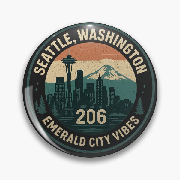 Item preview, Seattle, Washington – Emerald City Vibes designed and sold by Laughprints.