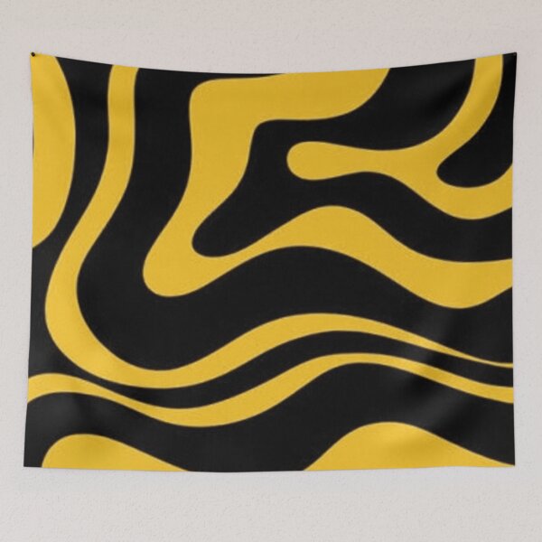 Item preview, Abstract Modern Retro yellow swirling waves pattern designed and sold by PATTERN4HAPPY.