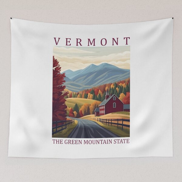 Item preview, 45 Vermont Travel Poster designed and sold by Lucy Goosy Art.