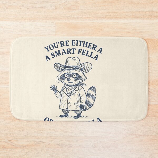 Item preview, Smart Fella or Fart Smella, Cowboy Raccoon designed and sold by SassCity.