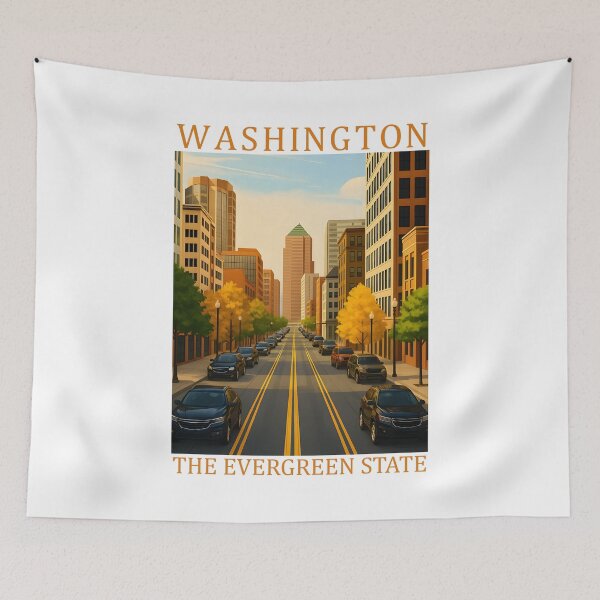 Item preview, 47 Washington Travel Poster designed and sold by Lucy Goosy Art.