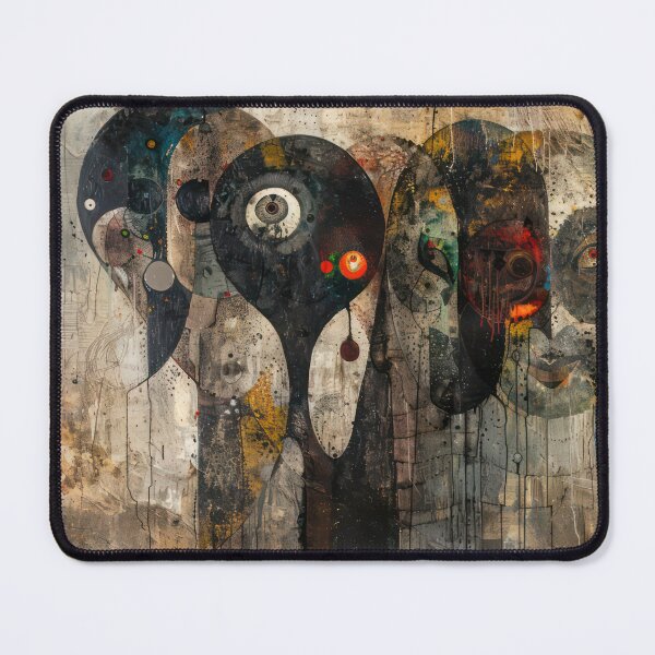 Item preview, Echoes of the Mind – Abstract Surreal Faces on Weathered Canvas designed and sold by NeoNebulaArt.