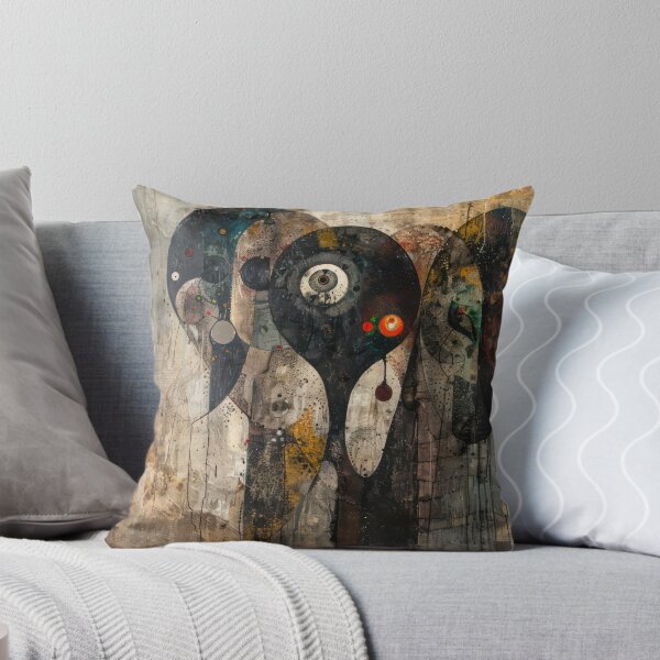 Item preview, Echoes of the Mind – Abstract Surreal Faces on Weathered Canvas designed and sold by NeoNebulaArt.