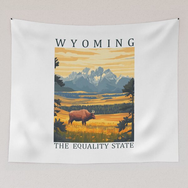 Item preview, 50 Wyoming Travel Poster designed and sold by Lucy Goosy Art.