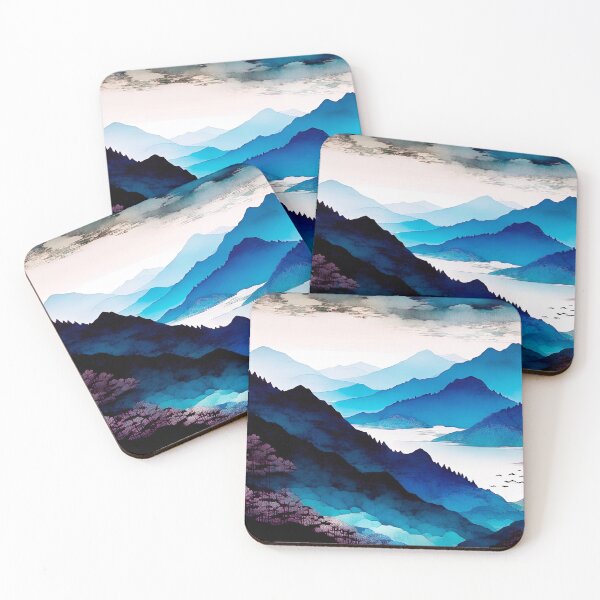 Item preview,  Serene Mountain Lake Abstract Watercolor Print designed and sold by LanaGustavsson.