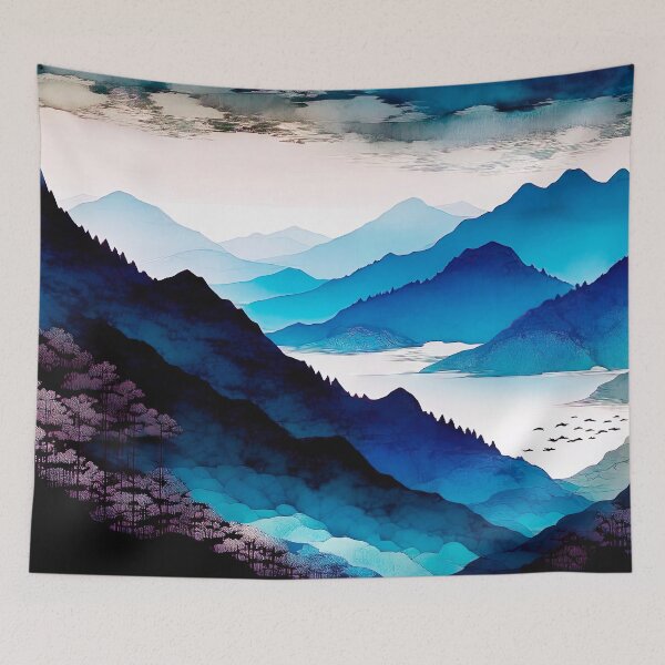 Item preview,  Serene Mountain Lake Abstract Watercolor Print designed and sold by LanaGustavsson.