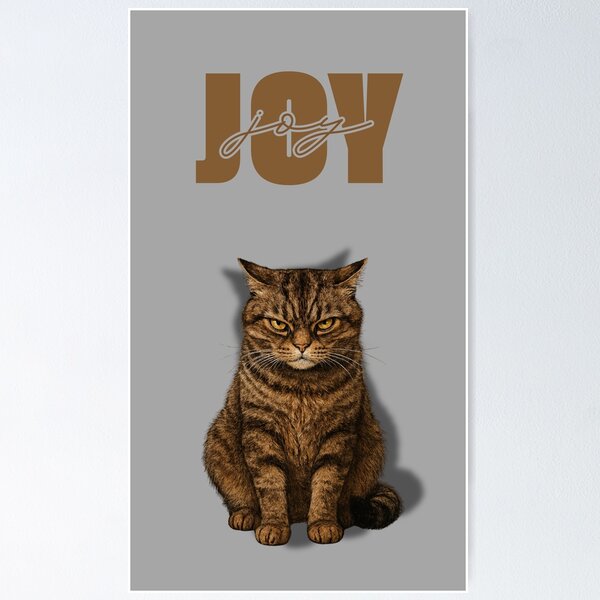 Item preview, Serious Cat “JOY” – Minimalist Realistic Cat Art | Catastrocat Collection designed and sold by catastrocat.