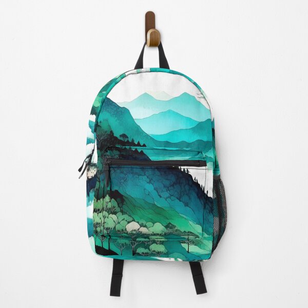 Item preview, Serene Mountain Lake Abstract Watercolor Print designed and sold by LanaGustavsson.