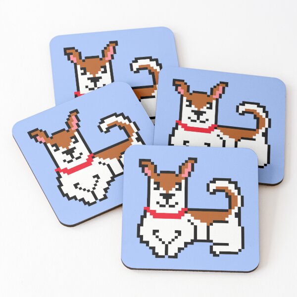 Item preview, Pixel Terrier and Pixel Dogs Pattern on Pastel Blue Background designed and sold by illucalliart.
