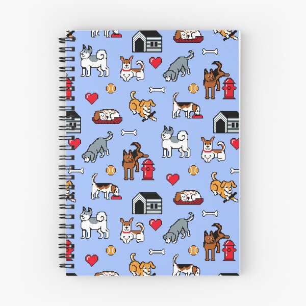 Item preview, Pixel Terrier and Pixel Dogs Pattern on Pastel Blue Background designed and sold by illucalliart.