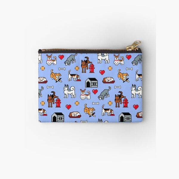Item preview, Pixel Terrier and Pixel Dogs Pattern on Pastel Blue Background designed and sold by illucalliart.