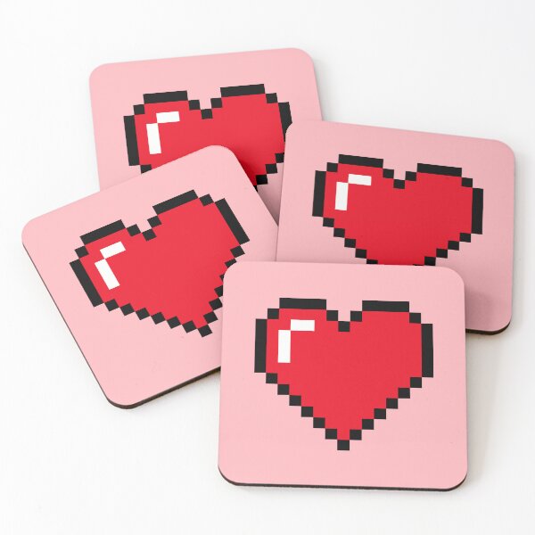 Item preview, Pixel Heart and Pixel Dogs Pattern on Pink Background designed and sold by illucalliart.