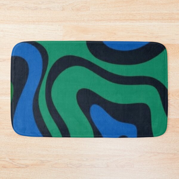 Item preview, Green blue modern retro abstract swirl wavy pattern designed and sold by PATTERN4HAPPY.