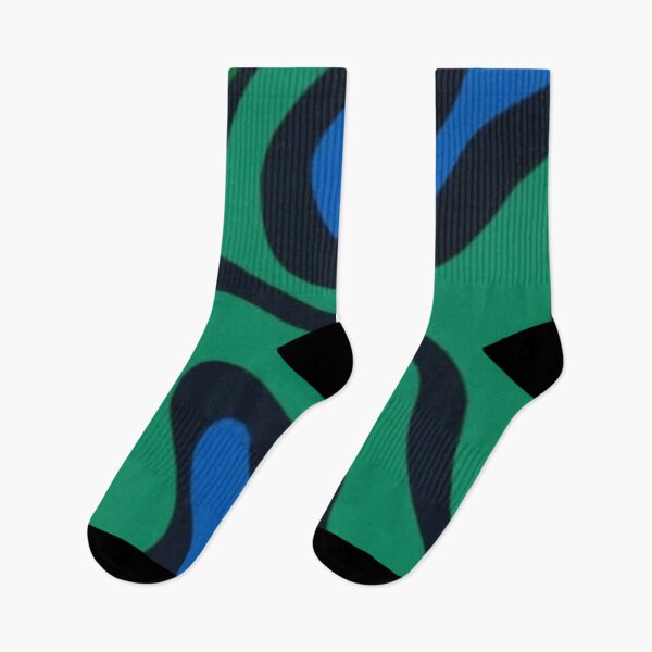 Item preview, Green blue modern retro abstract swirl wavy pattern designed and sold by PATTERN4HAPPY.