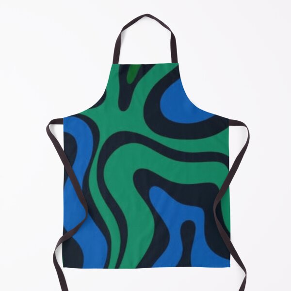 Item preview, Green blue modern retro abstract swirl wavy pattern designed and sold by PATTERN4HAPPY.