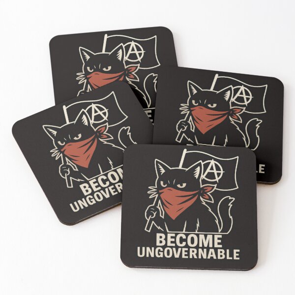 Item preview, Become Ungovernable Cat – Rebel Cat with Bandana & Flag designed and sold by FrameFlow.