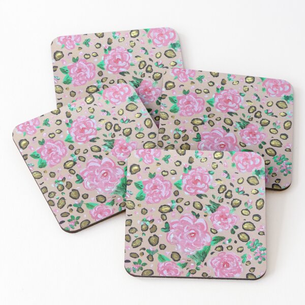 Item preview, Blingy Leopard and Rose print designed and sold by LindaPhelpsArt.
