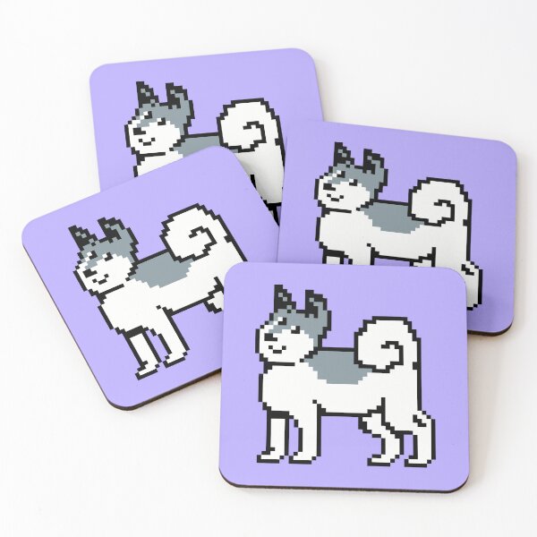 Item preview, Pixel Husky and Pixel Dogs Pattern on Lilac Background designed and sold by illucalliart.