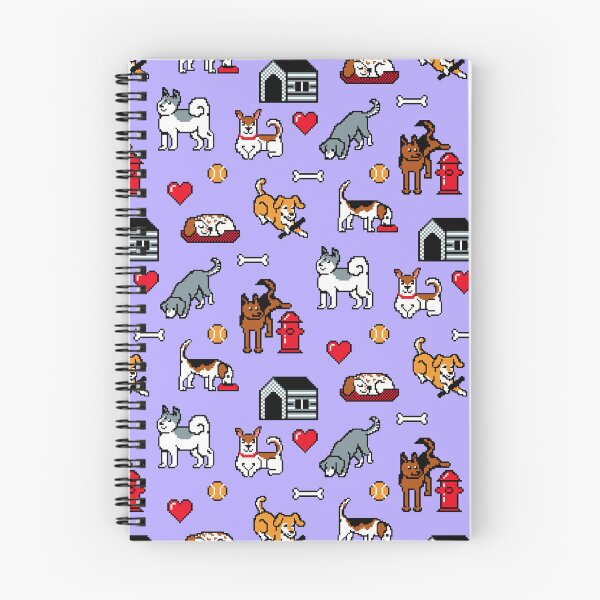 Item preview, Pixel Husky and Pixel Dogs Pattern on Lilac Background designed and sold by illucalliart.