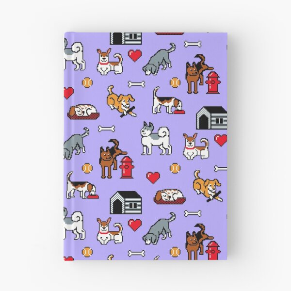 Item preview, Pixel Husky and Pixel Dogs Pattern on Lilac Background designed and sold by illucalliart.
