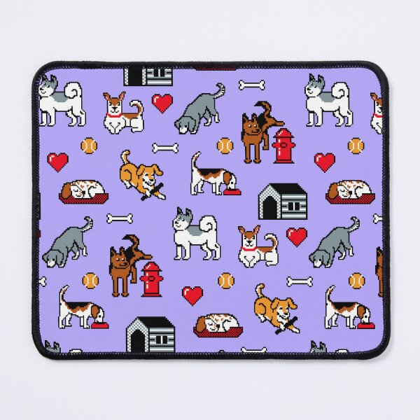 Item preview, Pixel Husky and Pixel Dogs Pattern on Lilac Background designed and sold by illucalliart.